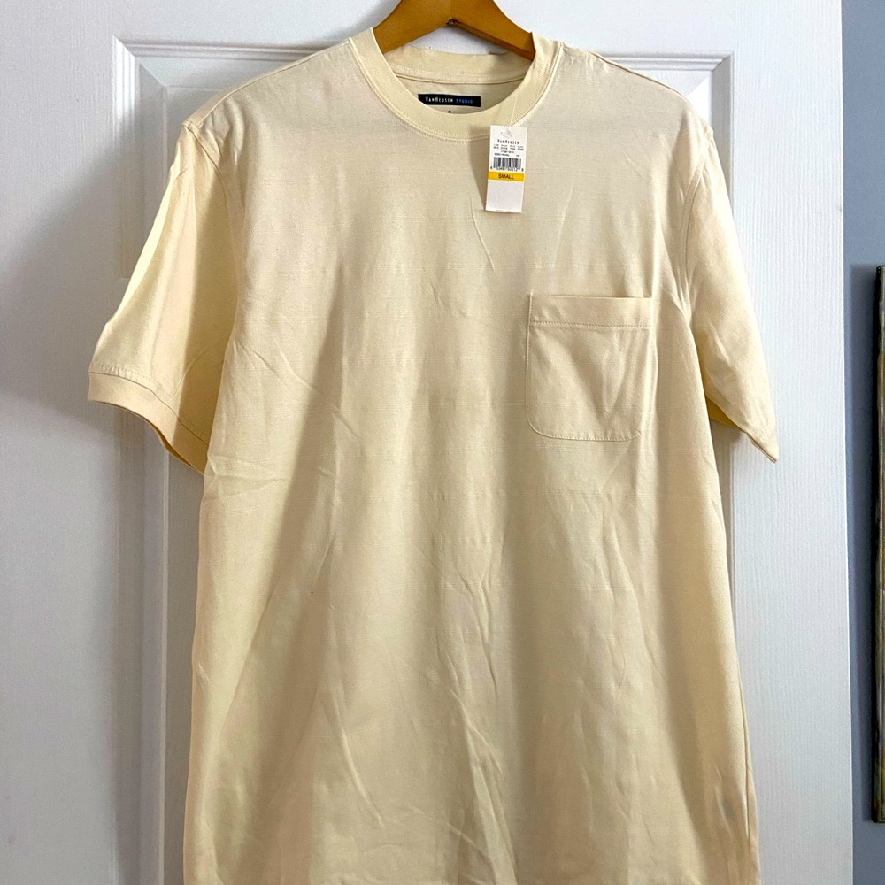 NWT Van Heusen yellow woven tshirt